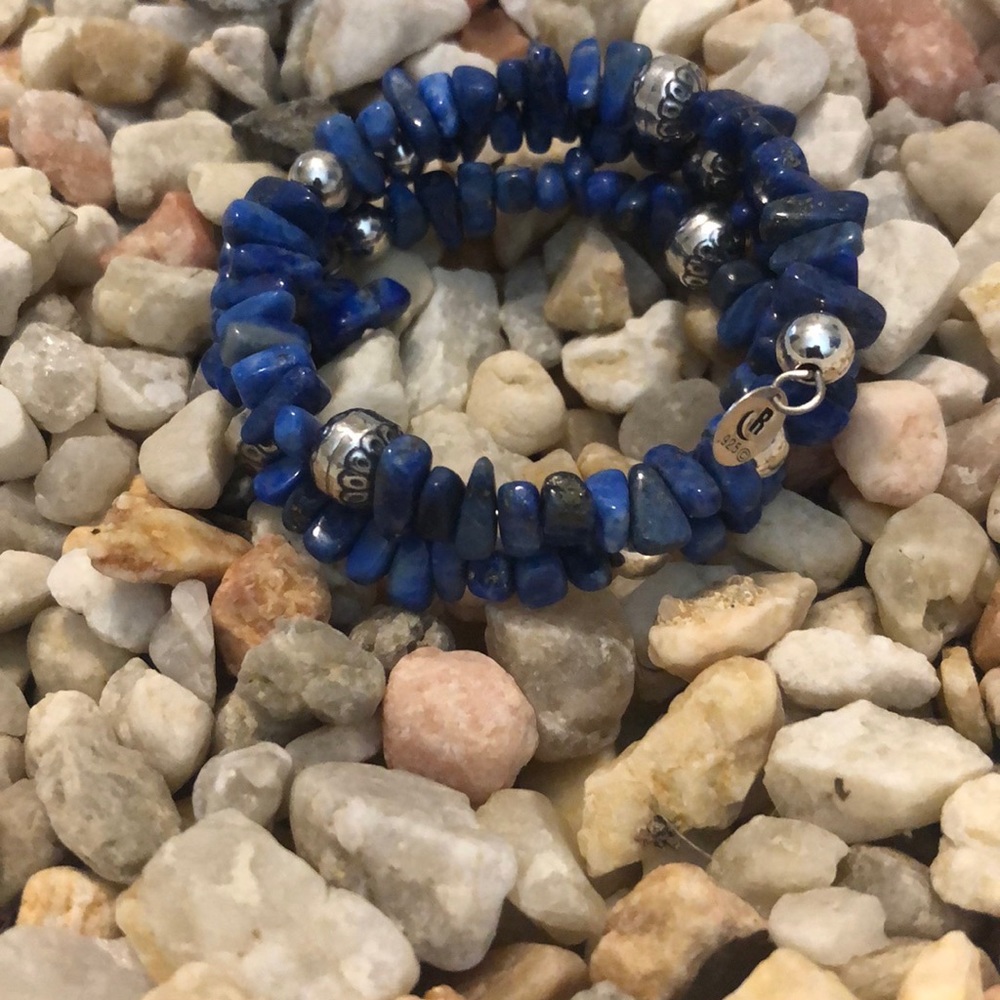 VTG Sterling Carolyn Pollack Lapis Bracelet